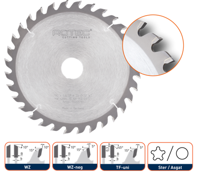 Rotec HM Cirkelzaagblad Voor Handmachines | Ø165x2,6x20 | Z=24 | WZ - 553.0165 Rotec HM Cirkelzaagblad Voor Handmachines | Ø165x2,6x20 | Z=24 | WZ - 553.0165