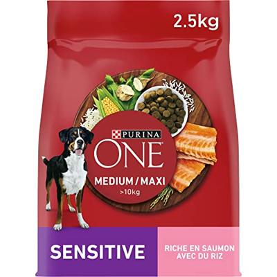 PURINA One Adult Medium/Maxi Sensitive Rich in salmon with rice - droog hondenvoer - 2,5kg