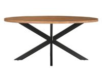 LivingFurn Ovale Eettafel 'Rocky' Mangohout en staal, 210 x 110cm - thumbnail