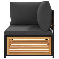 2-delige Loungeset met kussens massief acaciahout - thumbnail