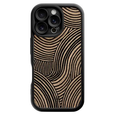 iPhone 16 Pro zwarte case - Ebony waves