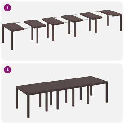 Tuintafel 300x100x73 cm poly rattan bruin