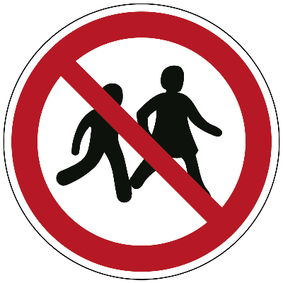 Kinderen niet toegestaan - Ø 100 mm - Kunststof bord Kinderen niet toegestaan - Ø 100 mm - Kunststof bord