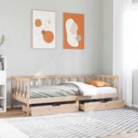 Slaapbank met lades 80x200 cm massief grenenhout - thumbnail