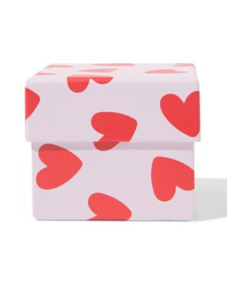 HEMA Doos S 9x11x11cm karton hartjes (rood)