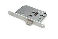 Woningbouw klavier kastslot 55mm, voorplaat afgerond wit gelakt, 20x174, doorn 50mm incl. sluitplaat - thumbnail