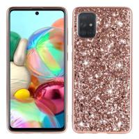 Voor Galaxy A51 Plating Glittery Powder Shockproof TPU Beschermhoes (Rose Gold) - thumbnail