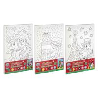 Creative Craft Group Canvas schilderen op nummer kerstmis - incl 6 kleuren verf en penseel - thumbnail