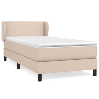 Boxspring met matras kunstleer cappuccinokleurig 140x190 cm