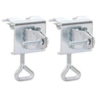 VidaXL Parasolklemmen voor balkon 2 st 32 mm gegalvaniseerd staal - thumbnail