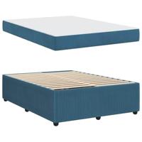 Bedframe met matras met matras Blauw 160 x 200 cm Fluweel - thumbnail