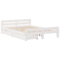 Bedframe zonder matras massief grenenhout wit 150x200 cm - thumbnail