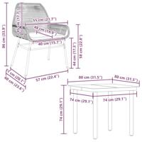 5-delige Tuinset met kussens poly rattan glas bruin - thumbnail