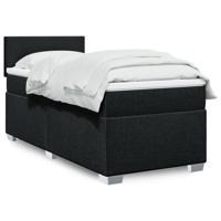 Boxspring met matras stof zwart 90x190 cm - thumbnail