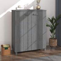 VidaXL Schoenenkast hamar 85x40x108 cm massief grenenhout donkergrijs - thumbnail