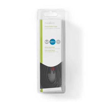 Nedis Stereo-Audiokabel | 3,5 mm Male naar 2x RCA Male | 10 m | 1 stuks - CAGB22200BK100 CAGB22200BK100