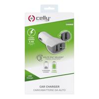 Celly CC2USBTURBOWH oplader voor mobiele apparatuur Wit Auto - thumbnail