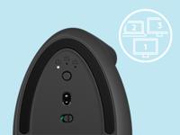 Logitech Lift Vertical Ergonomic Mouse Ergonomische muis Bluetooth, Radiografisch Optisch Graphite 6 Toetsen 4000 dpi Ergonomisch - thumbnail