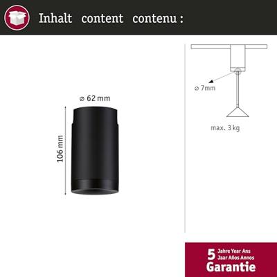 Paulmann 95553 230V-railsysteemcomponenten Pendelophanging Zwart (mat) Paulmann 95553 230V-railsysteemcomponenten Pendelophanging Zwart (mat)