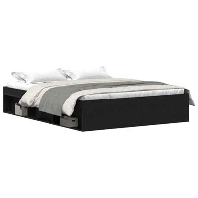 Bedframe zonder matras 160x200 cm bewerkt hout zwart eikenkleur