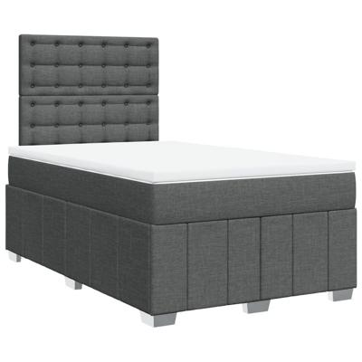 Boxspring met matras stof donkergrijs 120x200 cm - thumbnail