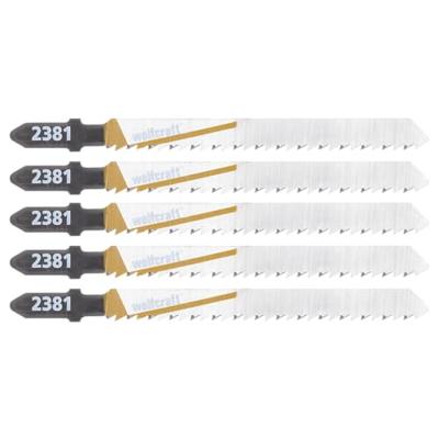 Wolfcraft Decoupeerzaagbladen | T-schacht | HCS | 100mm | 5 stuks - 2651000 Wolfcraft Decoupeerzaagbladen | T-schacht | HCS | 100mm | 5 stuks - 2651000