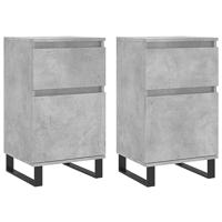 Dressoirs 2 st 40x35x70 cm bewerkt hout betongrijs - thumbnail