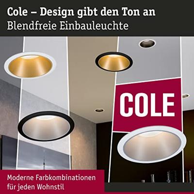 Paulmann 93405 Cole Coin LED-inbouwlamp LED 6 W Wit, Goud Paulmann 93405 Cole Coin LED-inbouwlamp LED 6 W Wit, Goud