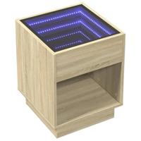 Salontafel met Infinity LED 40x40x50 cm sonoma eikenkleurig - thumbnail