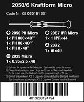 Wera 2050/6 Schroevendraaierset Elektronica en fijnmechanica 6-delig Plat, Kruiskop Phillips, Torx plus, Microstix - thumbnail