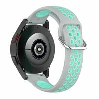 By Qubix - Siliconen sportbandje met gesp - Grijs + turquoise - Compatible met Xiaomi Redmi Watch 5 Active/Redmi Watch 5 Lite - Compatible Xiaomi bandje - thumbnail