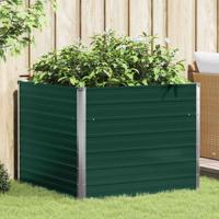 VidaXL Plantenbak verhoogd 100x100x77 cm gegalvaniseerd staal groen - thumbnail