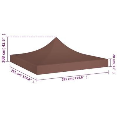 VidaXL Partytentdak 270 g/m² 3x3 m bruin