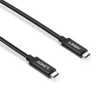 LINDY 43308 USB-kabel USB 3.2 Gen2 (USB 3.1 Gen2) USB-C stekker, USB-C stekker 5.00 m Zwart - thumbnail