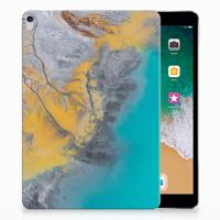Apple iPad Pro 10.5 Tablet Back Cover Marble Blue Gold - thumbnail