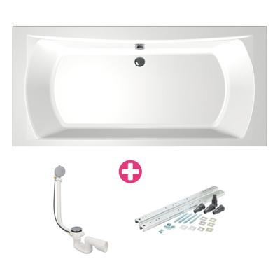 Xenz Robijn Duobad - 190x90x48 - afvoer Midden - acryl - wit 6988-01