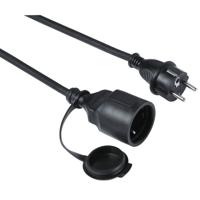 Hama Verlengkabel voor buiten (10 meter, IP44, winterbestendig, verlengkabel voor buiten, kabelverlenging, stroomkabel, Schuko stekker, elektrische kabel voor buiten, balkon, terras, tuin) zwart - thumbnail