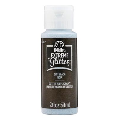 FolkArt • extreme glitter acrylic paint black 59ml