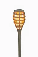 Anna's collection fakkel solar met vlameffect 12led 61x10cm olijf groen - thumbnail