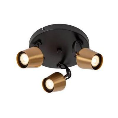 Lucide EMILE - Plafondspot - Ø 23 cm - 3xGU10 - Mat Goud / Messing