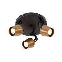 Lucide EMILE - Plafondspot - Ø 23 cm - 3xGU10 - Mat Goud / Messing - thumbnail