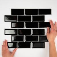 Mozaiektegel Paris 30x30 cm Porselein Glanzend Zwart Jos. - thumbnail