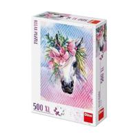 DinoToys Dino puzzel - unicorn met bloemen - 500xl stukjes - thumbnail