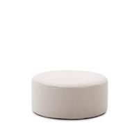 Kave Home Poef 'Kaeli' Bouclé, 90cm, kleur Ecru - thumbnail