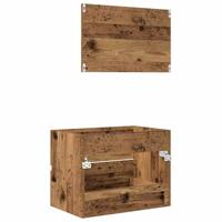 Badkamermeubelset 2 pcs Oud Hout 57 x 37 x 45 cm Bewerkt hout - thumbnail