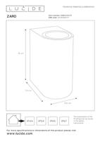 Lucide ZARO - Wandspot / Wandlamp Binnen/Buiten - 2xGU10 - IP65 - Wit - thumbnail