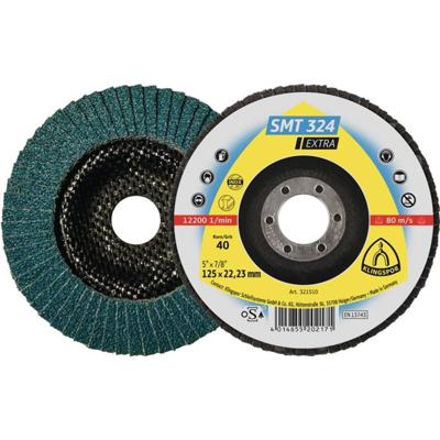 Klingspor Lamellenschuurschijf | d. 125 mm korreling 40 plat | RVS zirkoniumkorund | 10 stuks - 321646 321646