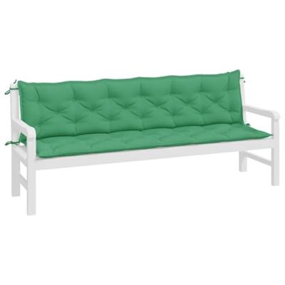 VidaXL Tuinbankkussens 2 st 200x50x7 cm oxford stof groen