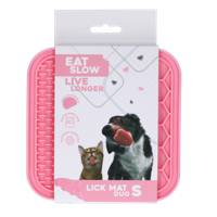 Eat Slow Live Longer Lick Mat Duo S Roze - thumbnail