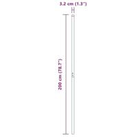 Hekpalen 2 pcs Grijs 200 cm Poedergecoat staal - thumbnail